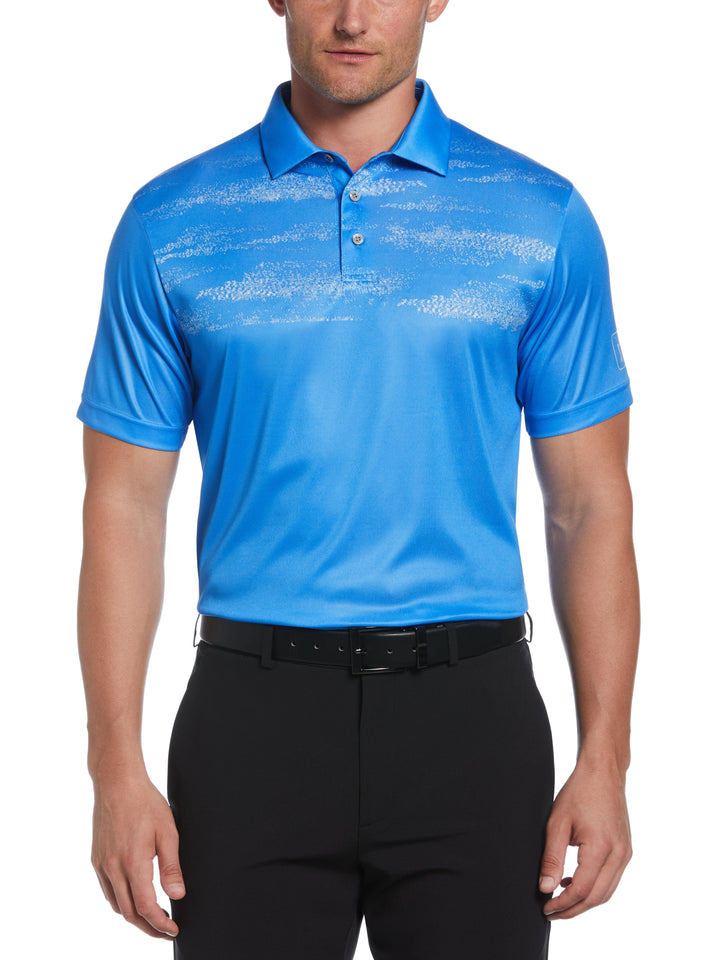 Terrain Texture Print Golf Polo (Super Sonic) 