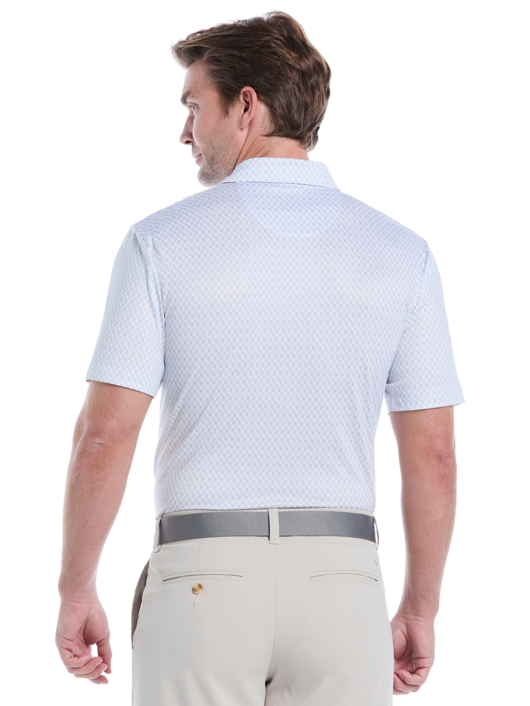 Men's Textured Chevron Geo Polo