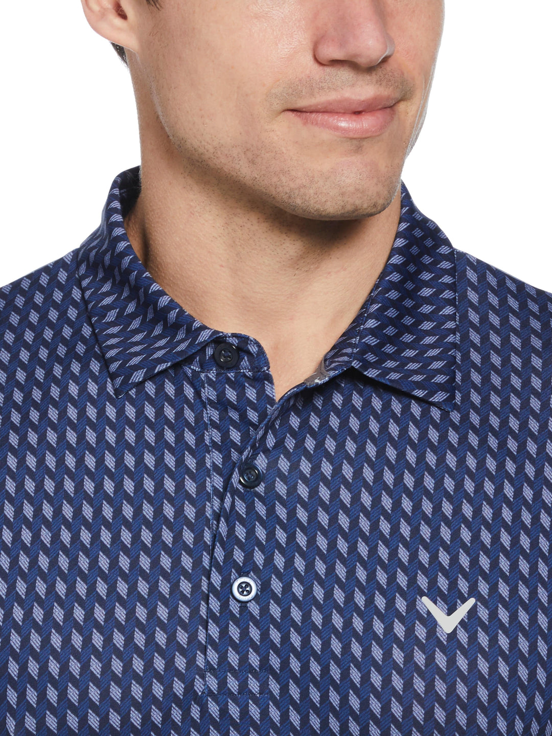 Men's Textured Chevron Geo Polo