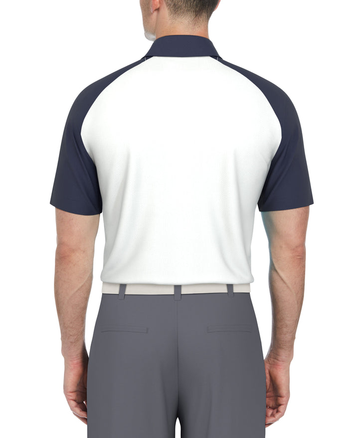 Textured Color Block Golf Polo (Peacoat) 