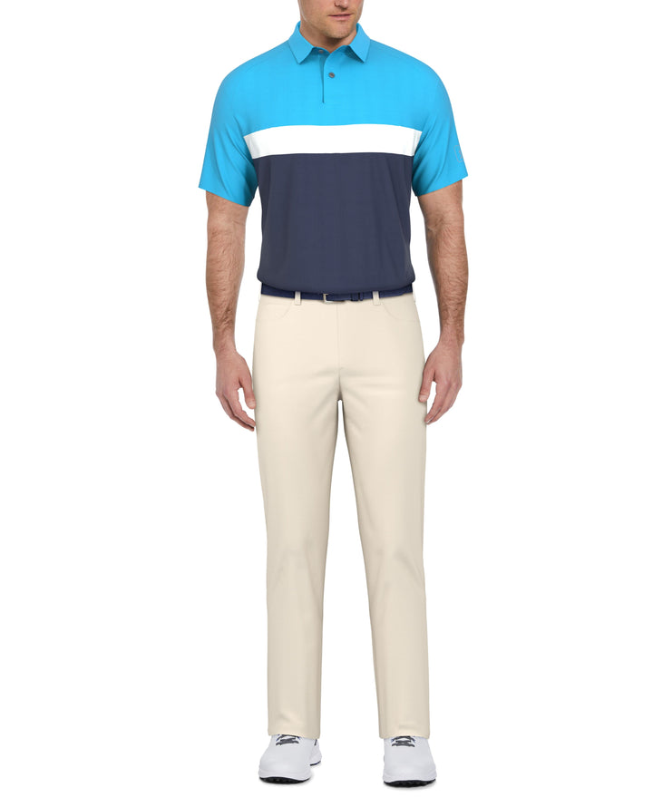 Textured Color Block Golf Polo (Spring Break) 