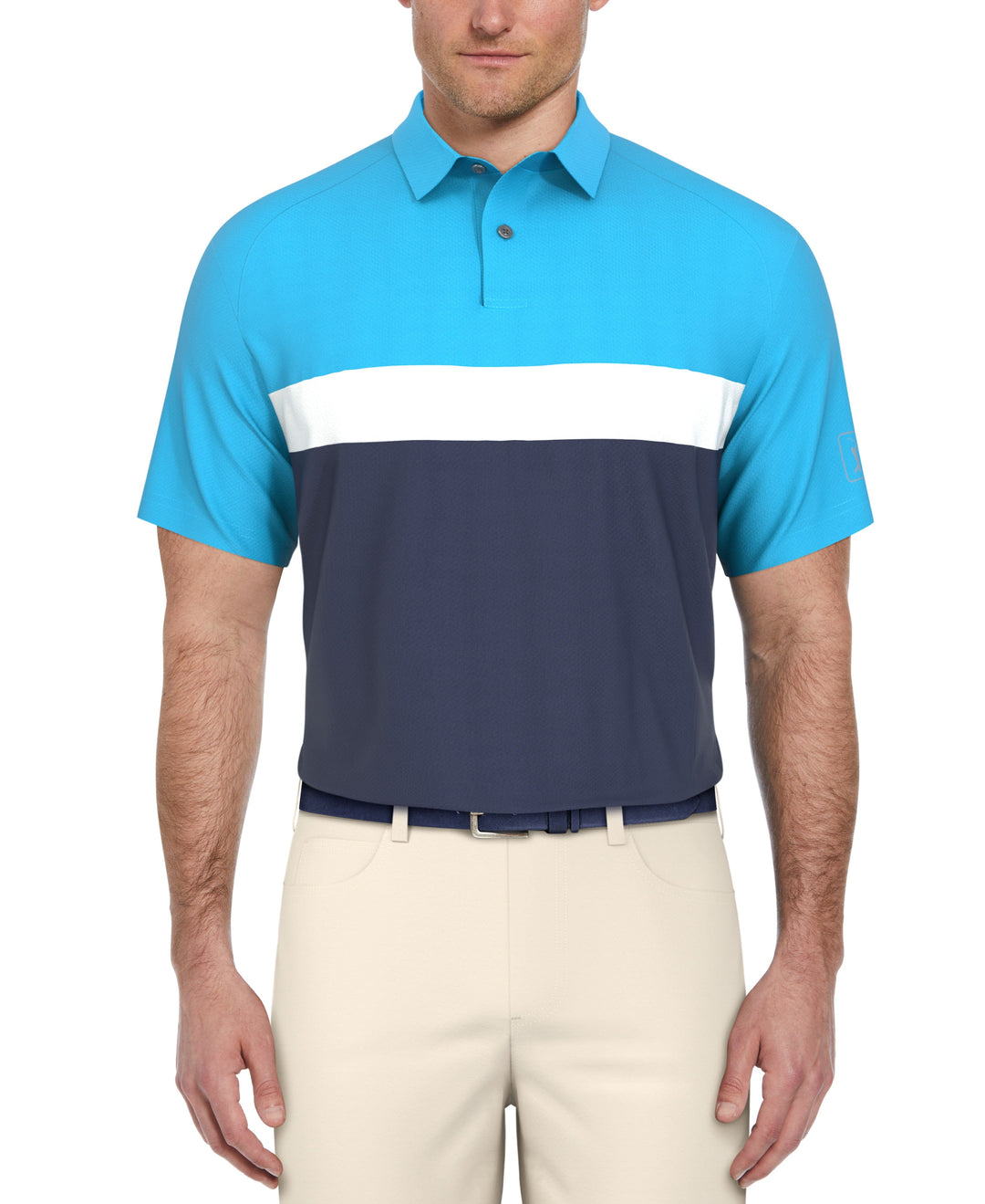 Textured Color Block Golf Polo (Spring Break) 