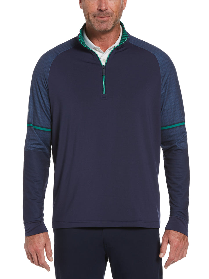 Men's Textured Fleece Quarter Zip Golf Pullover