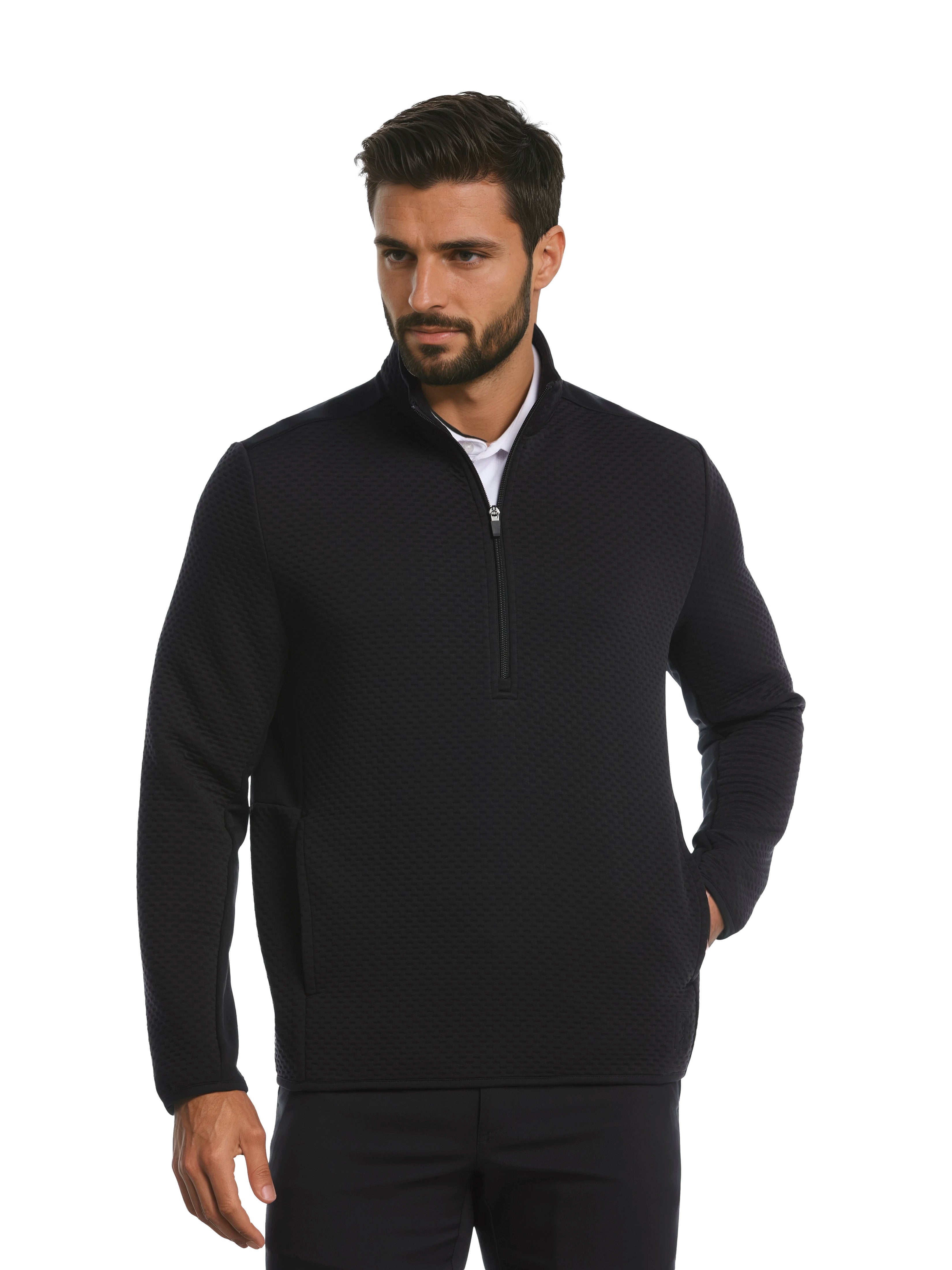 Men's Textured Quarter Zip Golf Base Layer – Golf Apparel Shop