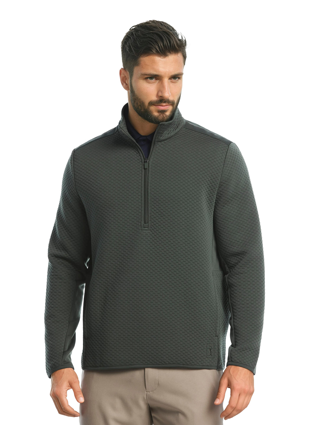 Men's Textured Quarter Zip Golf Base Layer