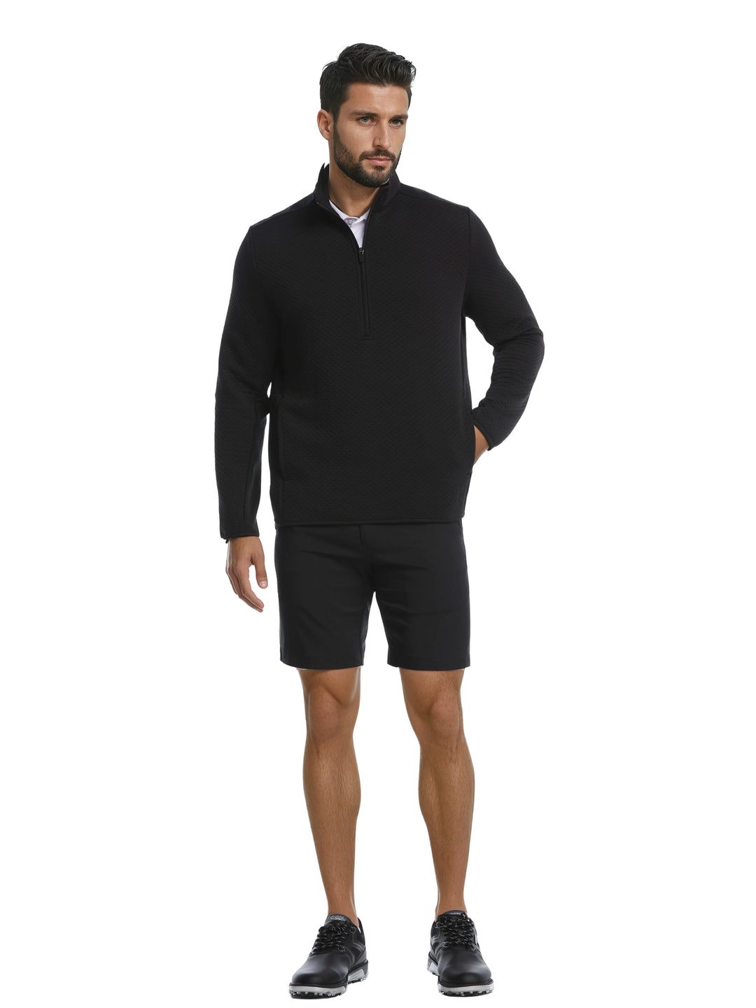 Men's Textured Quarter Zip Golf Base Layer