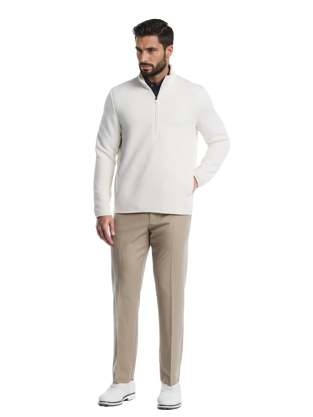 Men's Textured Quarter Zip Golf Base Layer