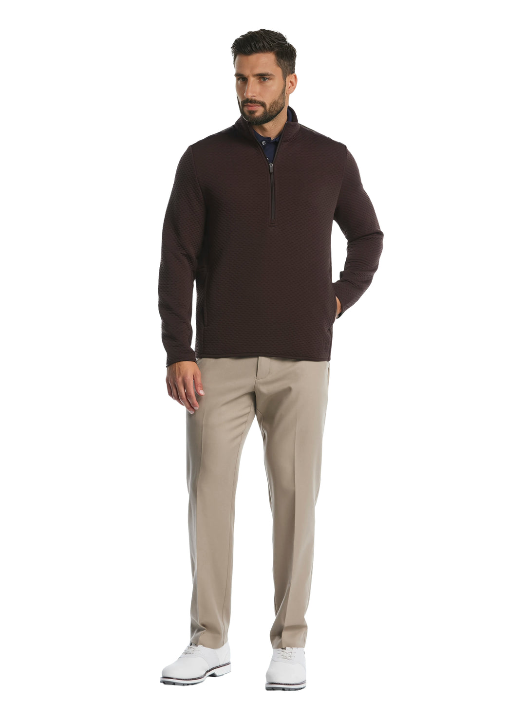 Men's Textured Quarter Zip Golf Base Layer