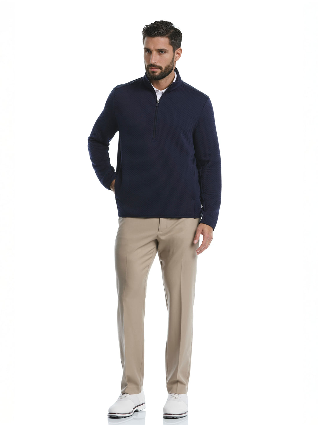 Men's Textured Quarter Zip Golf Base Layer