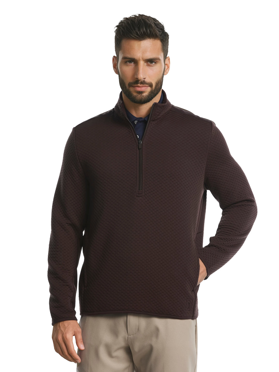 Men's Textured Quarter Zip Golf Base Layer