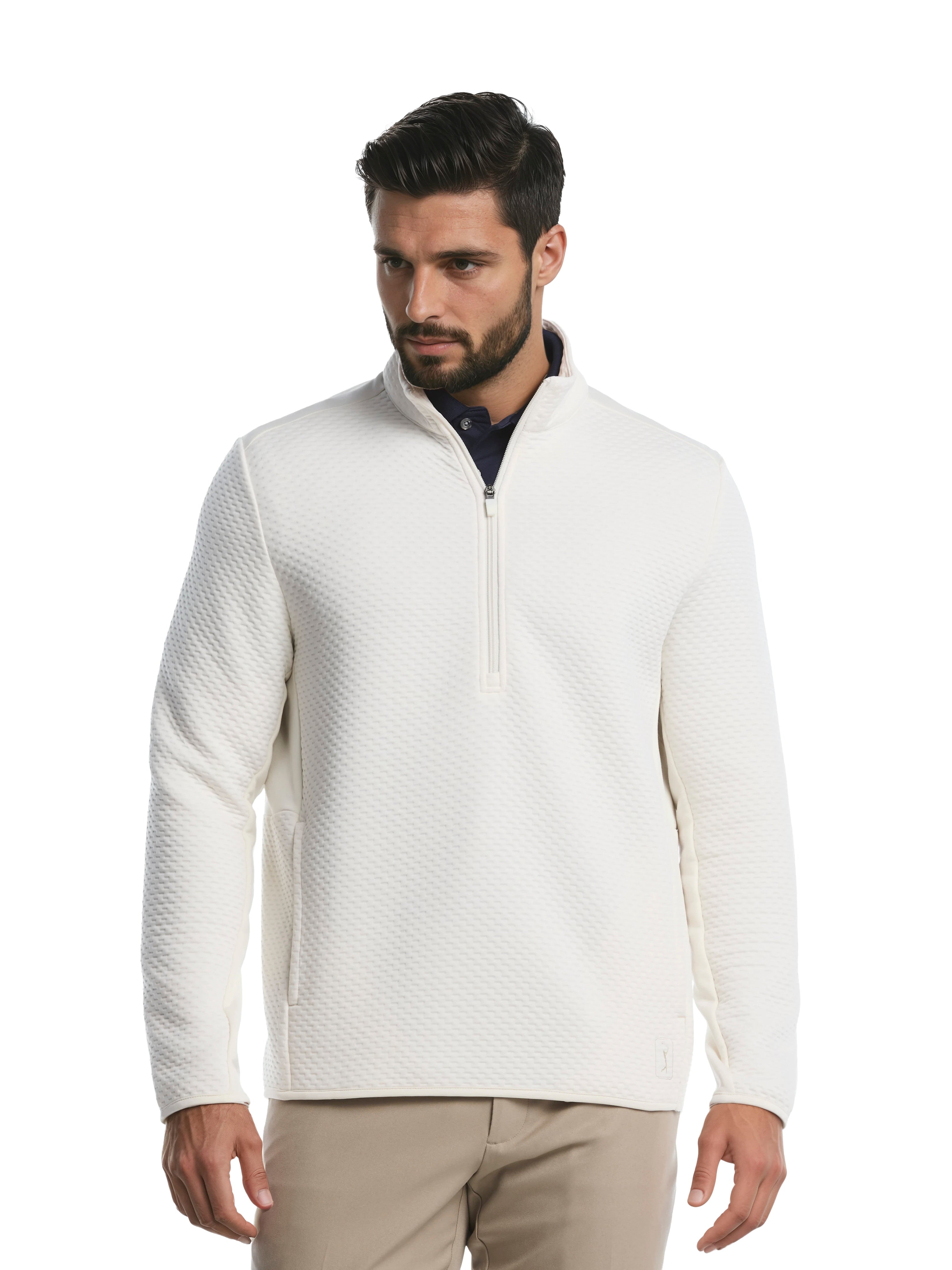 Men's Textured Quarter Zip Golf Base Layer – Golf Apparel Shop