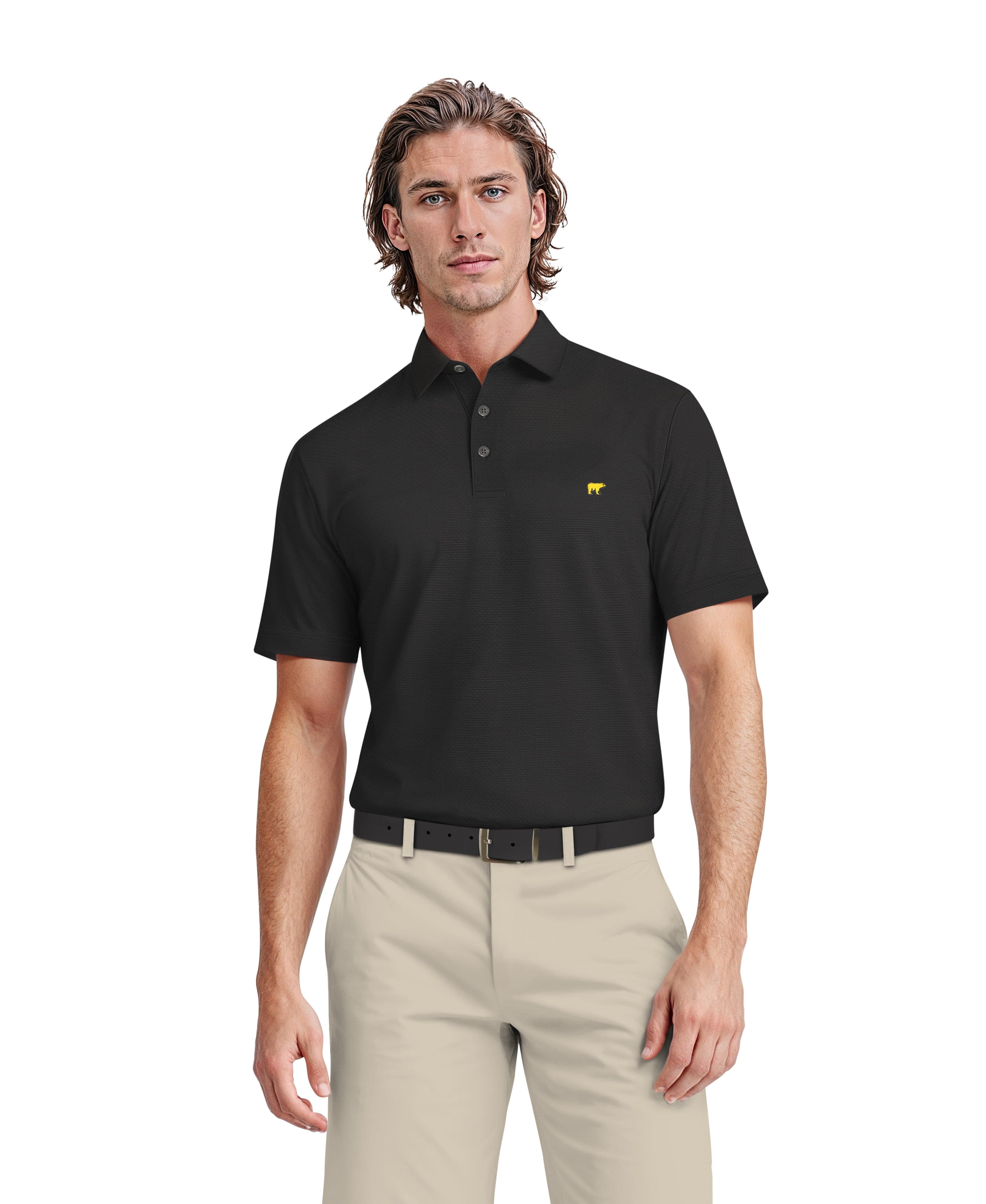 Men's Textured Solid Polo – Golf Apparel Shop