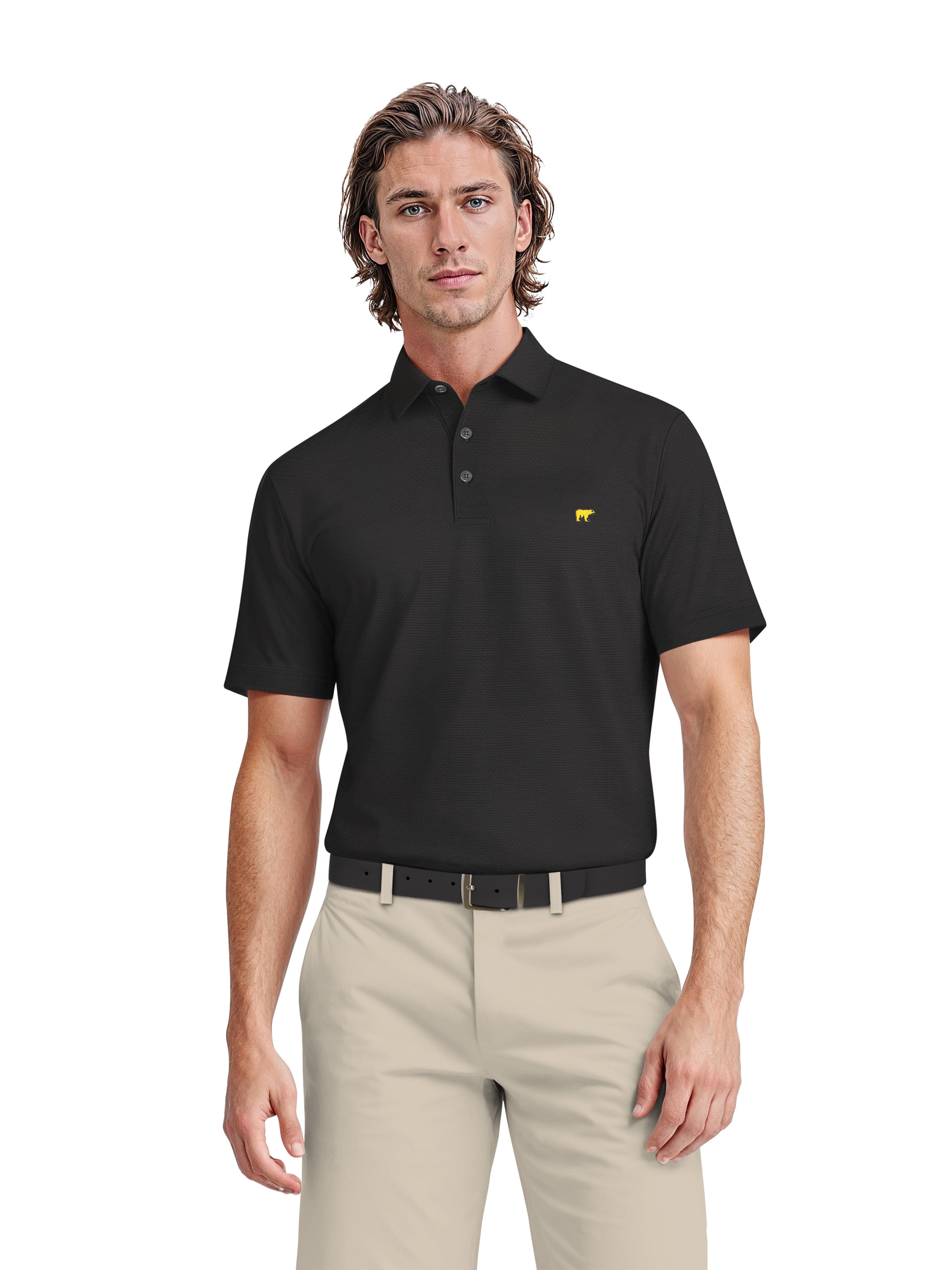 Men's Textured Solid Polo – Golf Apparel Shop