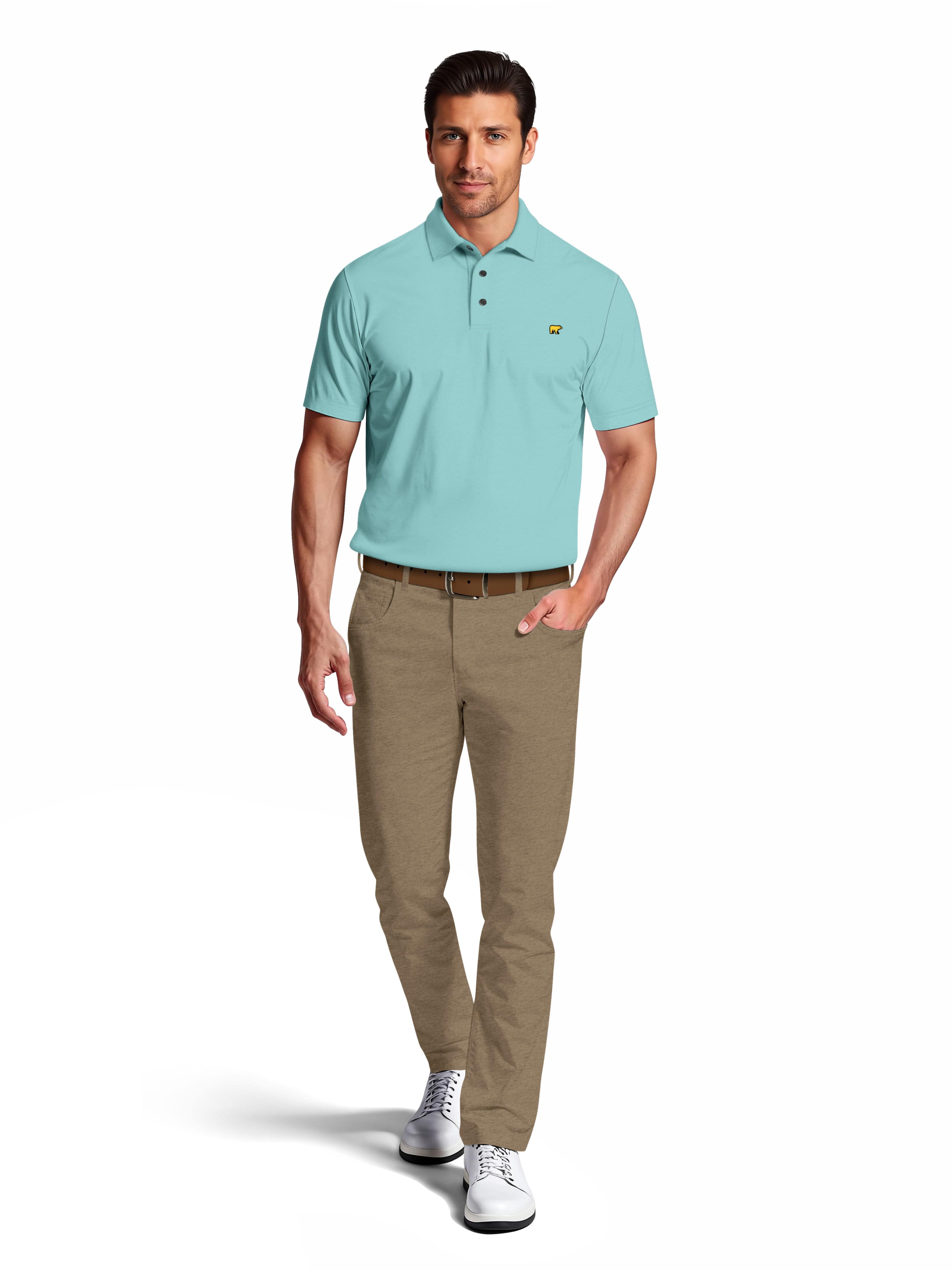 Men's Textured Solid Polo – Golf Apparel Shop