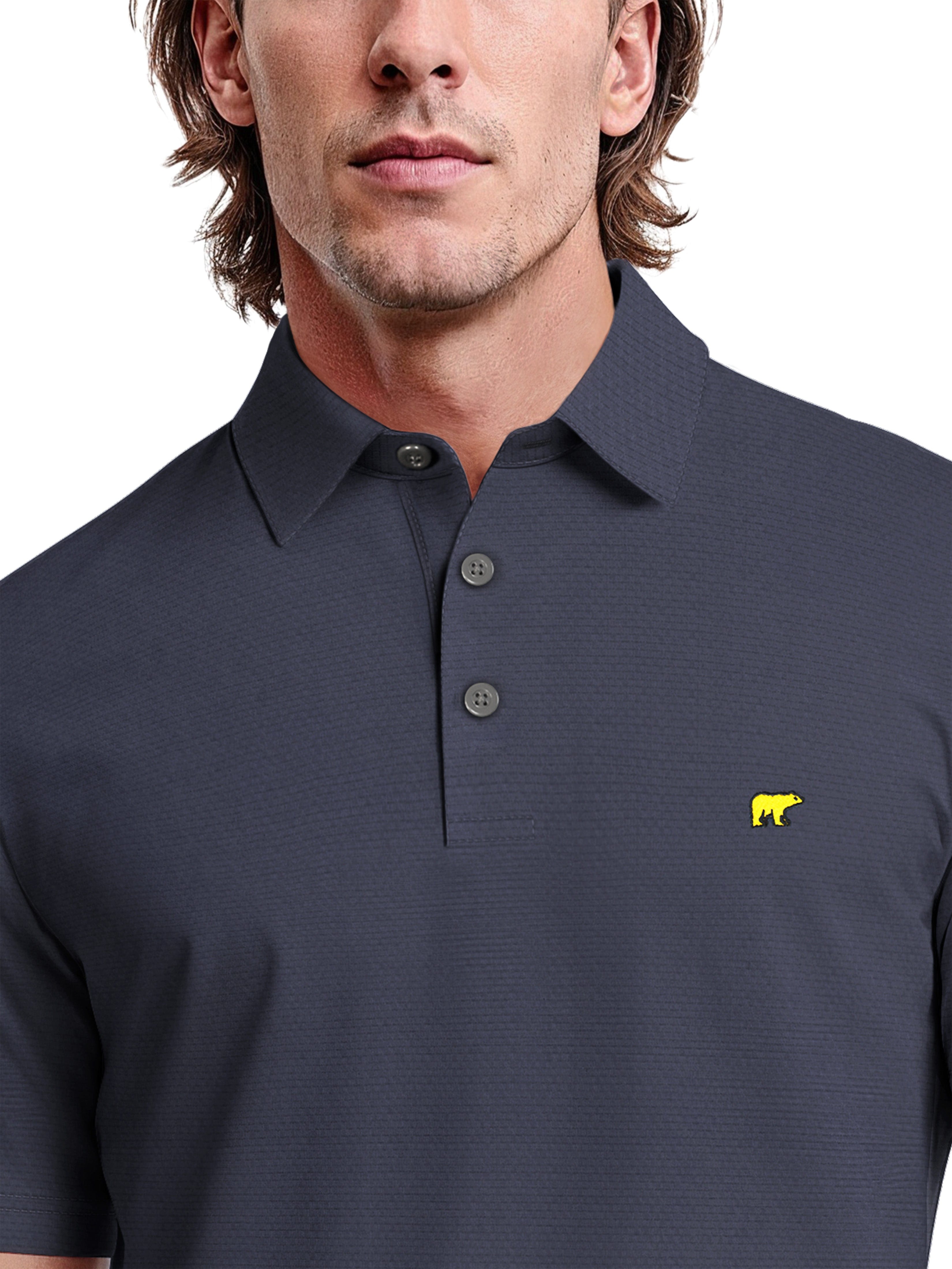Men's Textured Solid Polo – Golf Apparel Shop