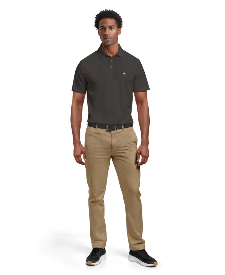 Short Sleeve Solid Texture Polo (Charcoal Art) 