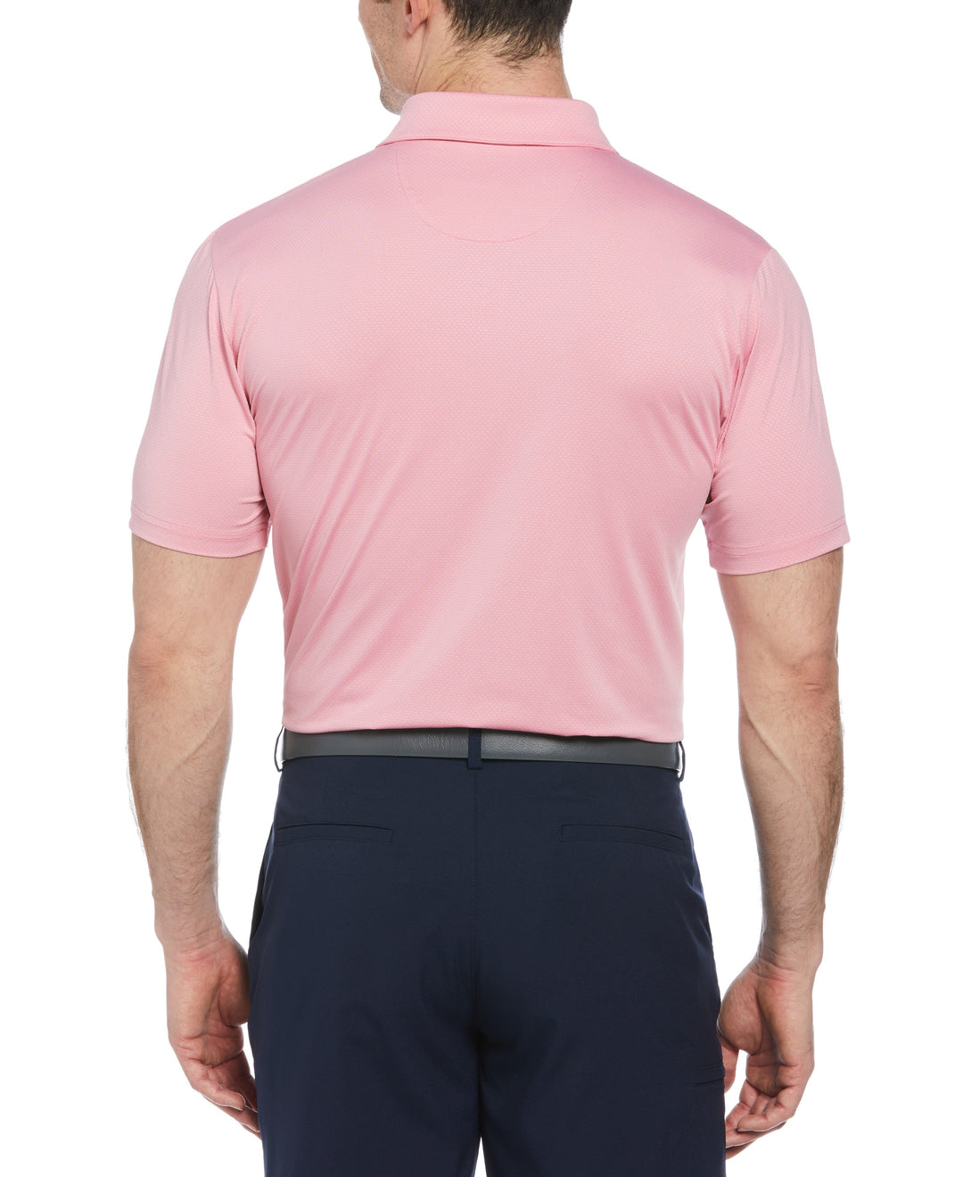 Short Sleeve Solid Texture Polo (Sea Pink) 