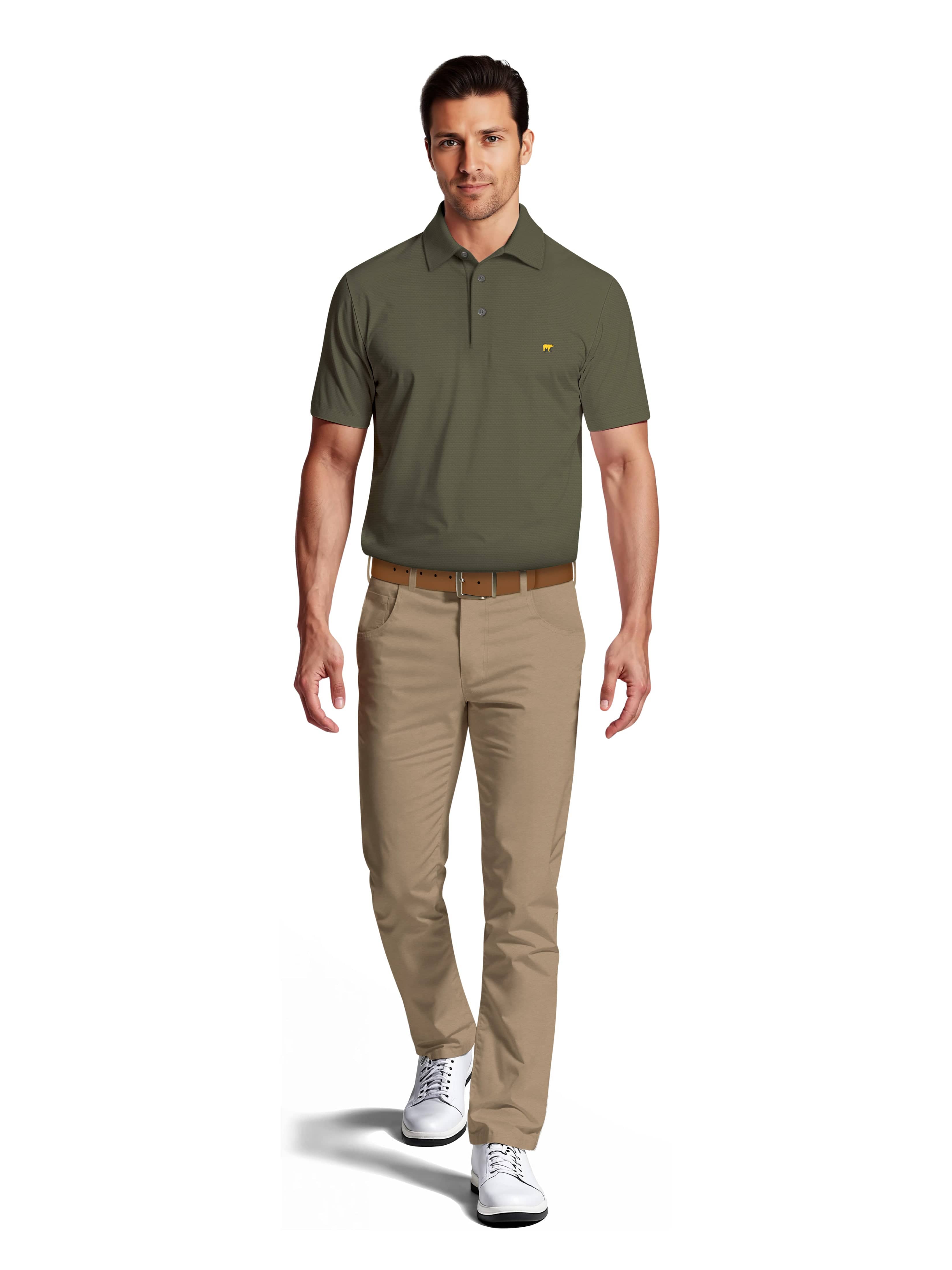 Men's Textured Solid Polo – Golf Apparel Shop