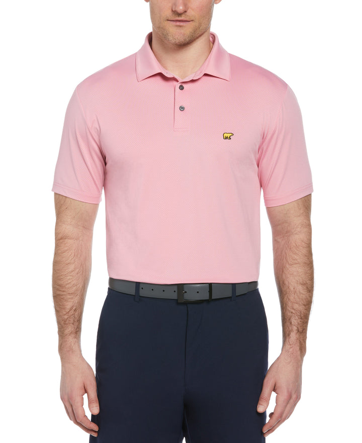 Short Sleeve Solid Texture Polo (Sea Pink) 