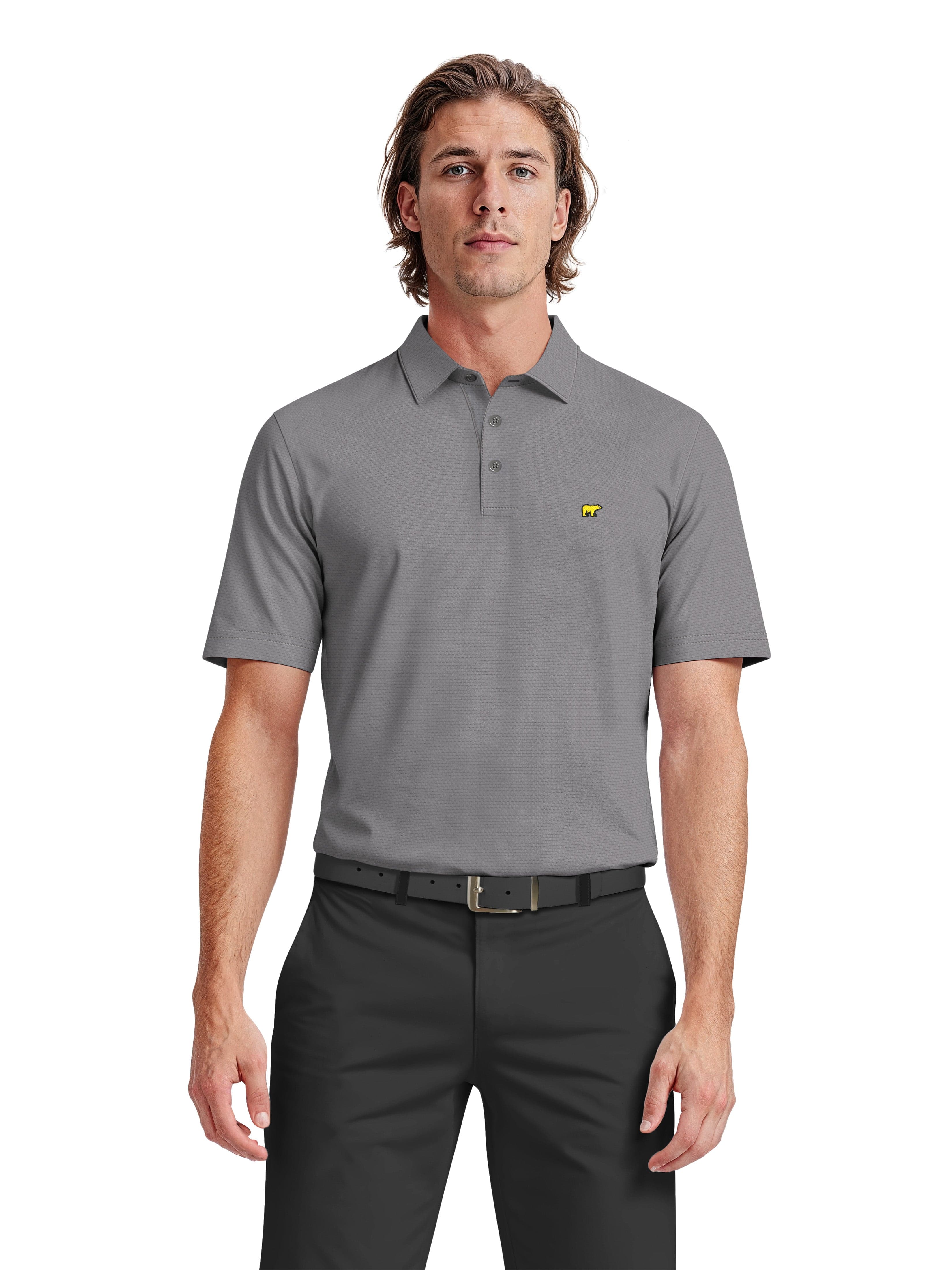 Men's Textured Solid Polo – Golf Apparel Shop
