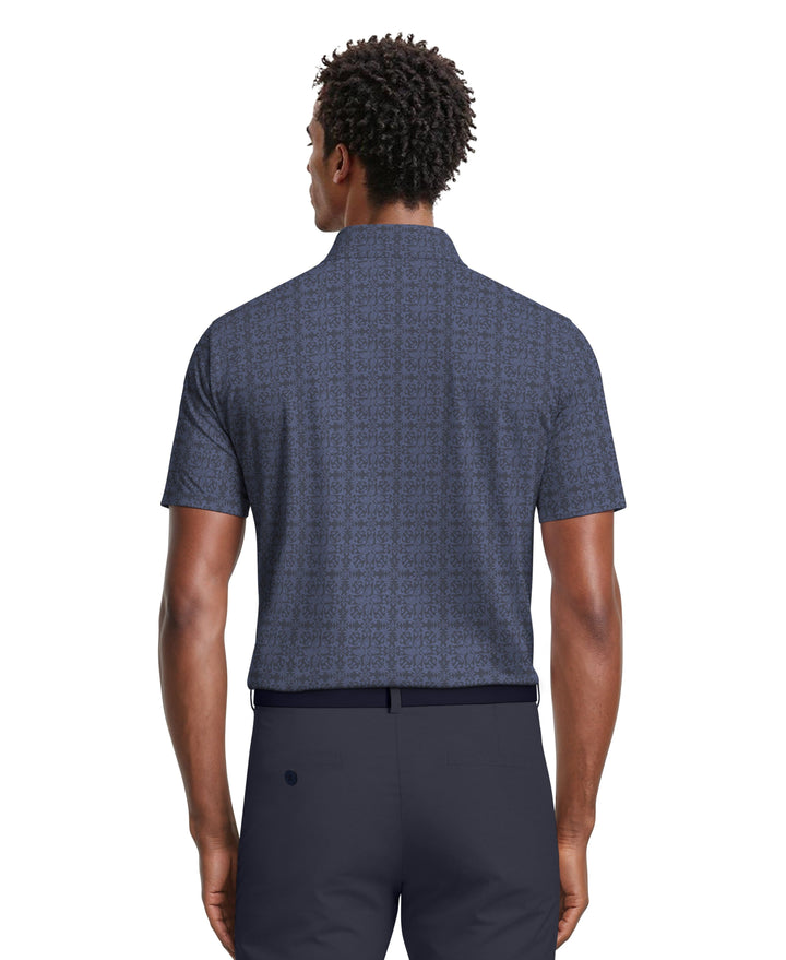 Men's Tile Print Polo (Mood Indigo) 