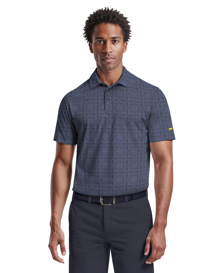 Men's Tile Print Polo (Mood Indigo) 