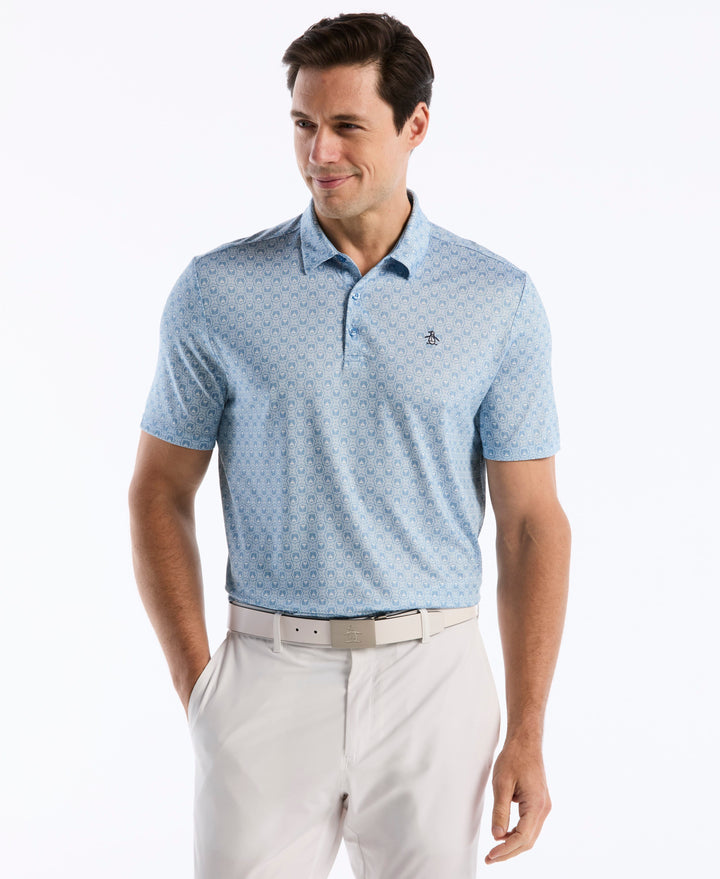 Tiny Geometric Print Polo (Blissful Blue) 