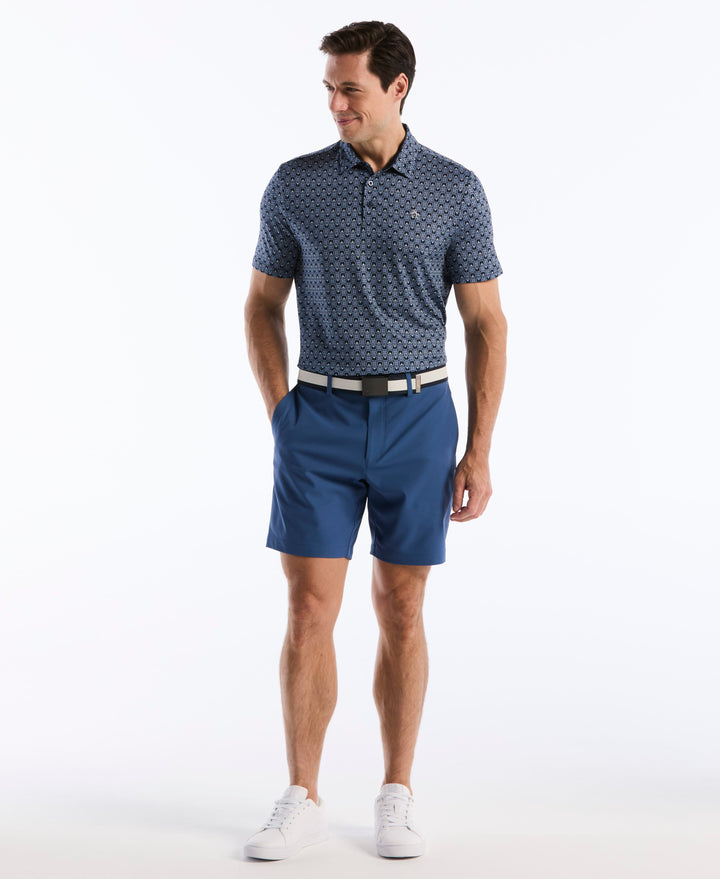 Tiny Geometric Print Polo (Black Iris) 