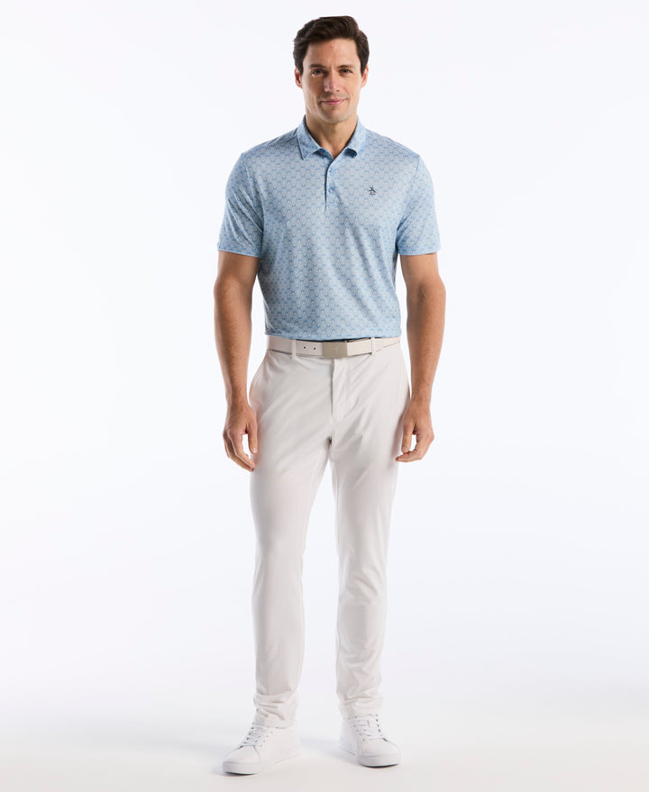 Tiny Geometric Print Polo (Blissful Blue) 