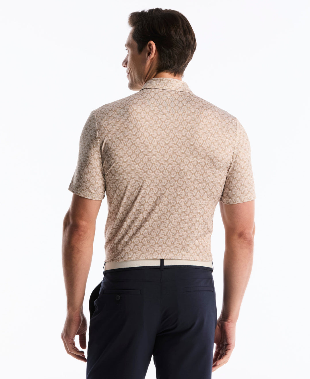 Tiny Geometric Print Polo (Chinchilla) 