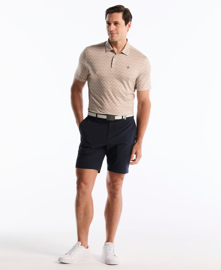 Tiny Geometric Print Polo (Chinchilla) 