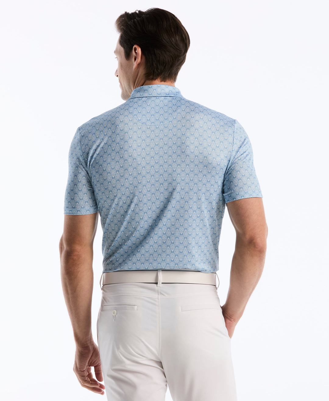 Tiny Geometric Print Polo (Blissful Blue) 