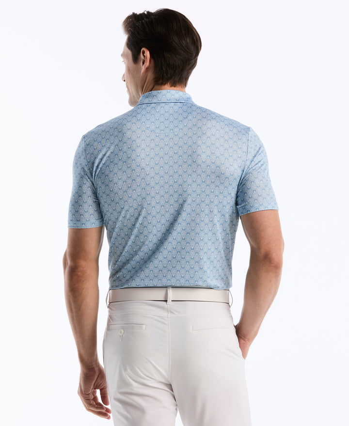 Tiny Geometric Print Polo (Blissful Blue) 