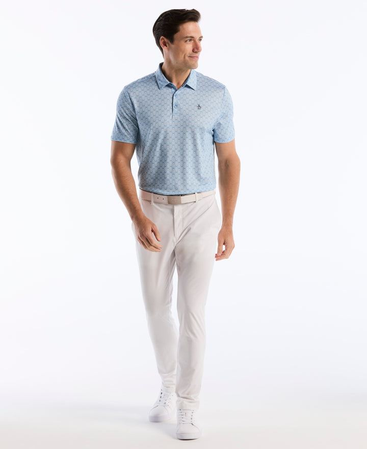 Tiny Geometric Print Polo (Blissful Blue) 