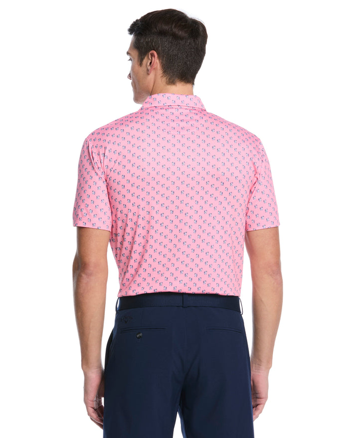 Tropical Cocktail Print Golf Polo (Dianthus) 