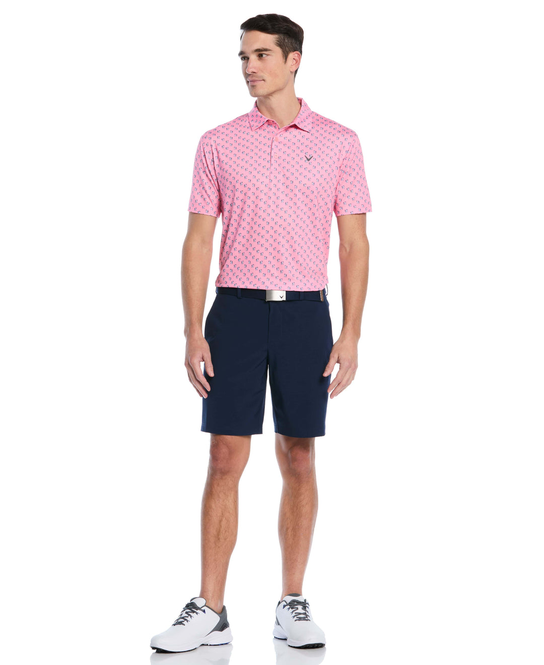 Tropical Cocktail Print Golf Polo (Dianthus) 