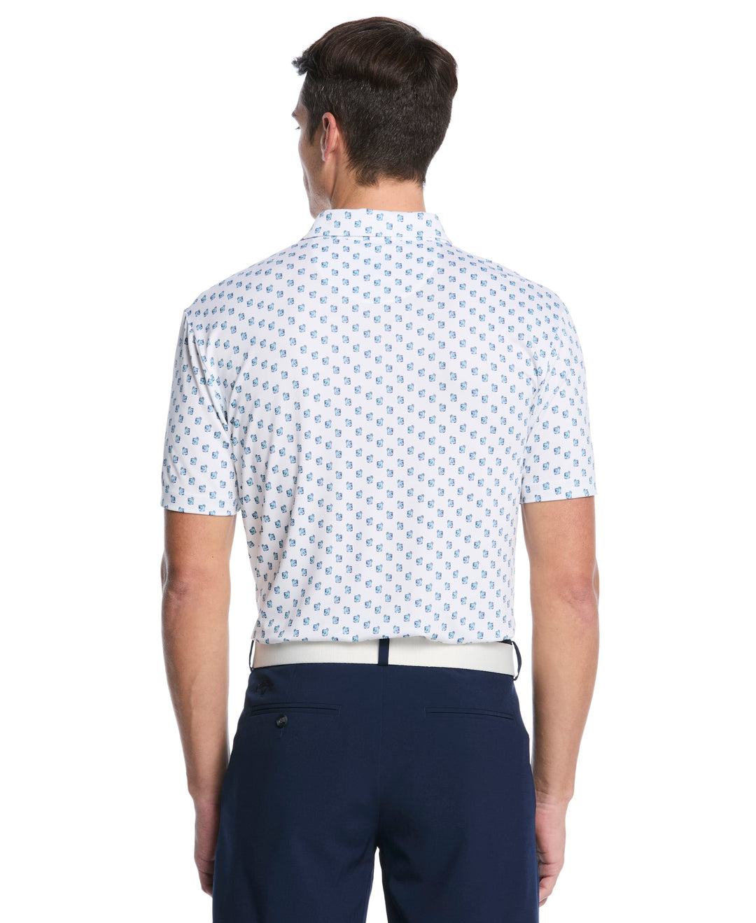 Tropical Cocktail Print Golf Polo (Bright White) 