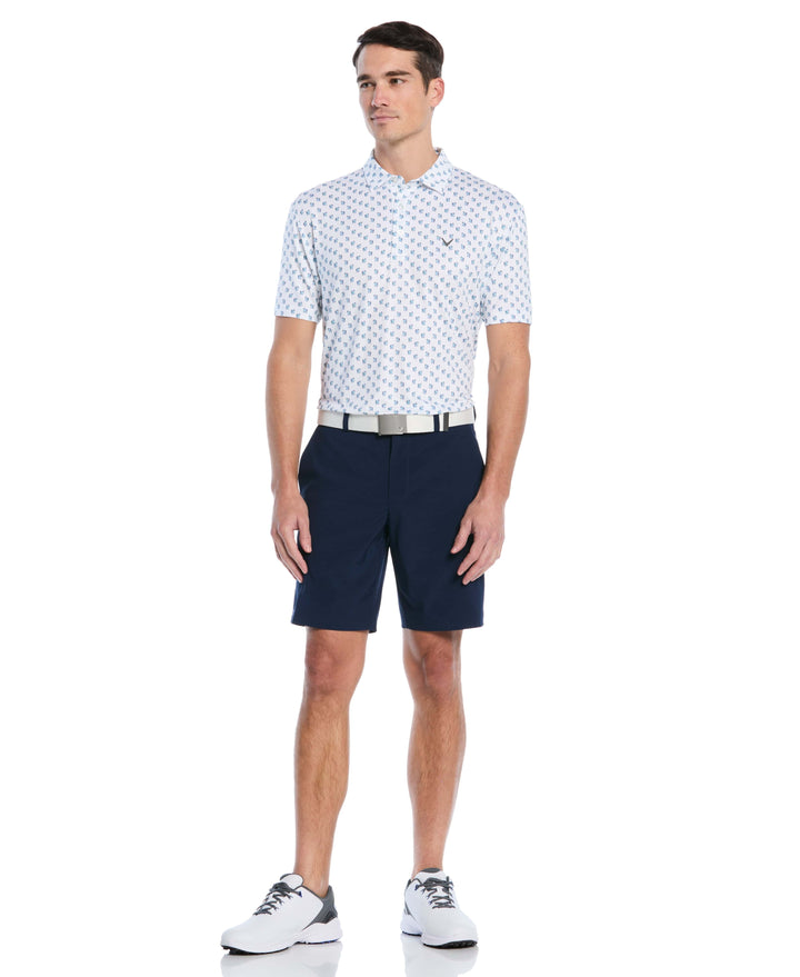 Tropical Cocktail Print Golf Polo (Bright White) 