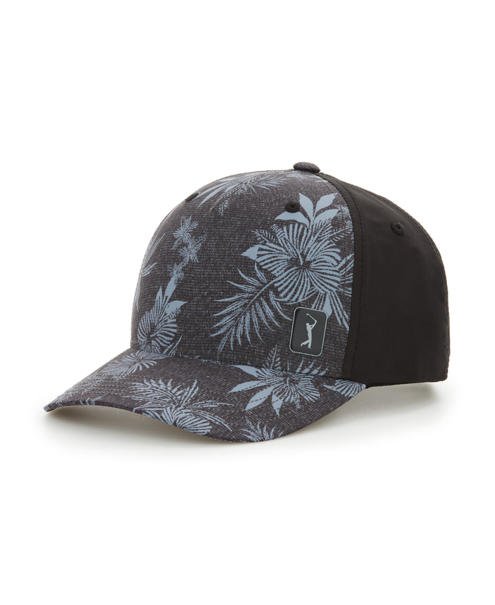 PGA TOUR TROPICAL PRINT CAP (Caviar) 