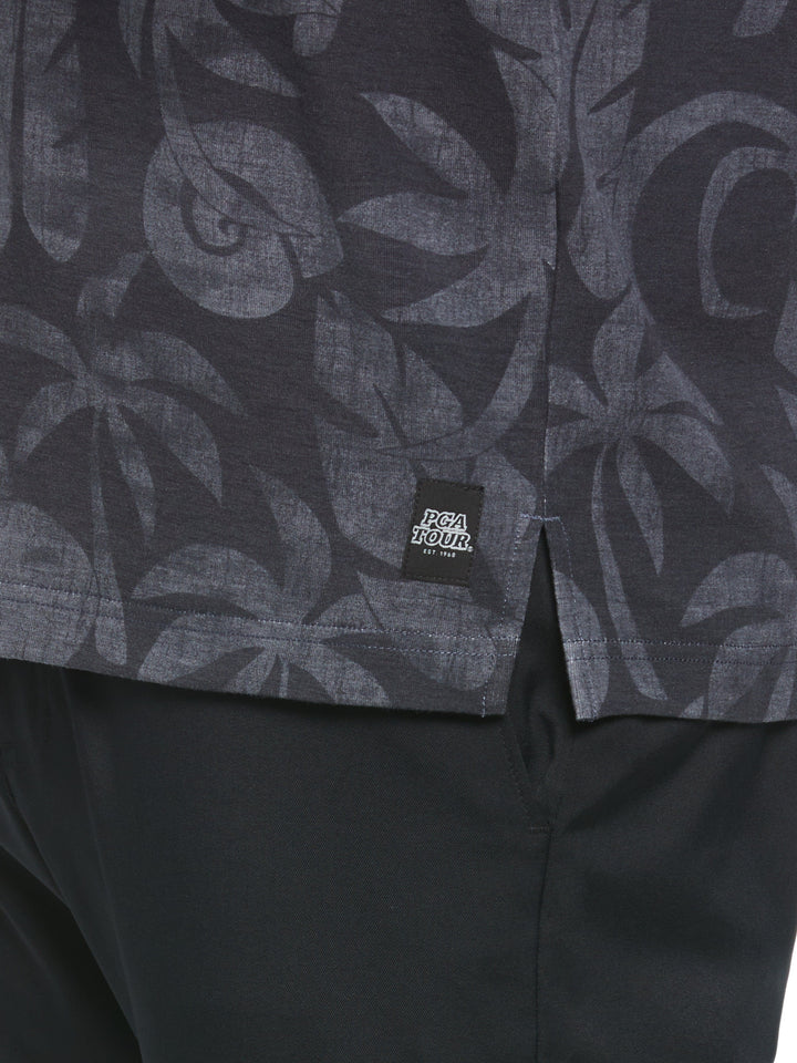 Tropical Print Golf Polo (Charcoal Art) 
