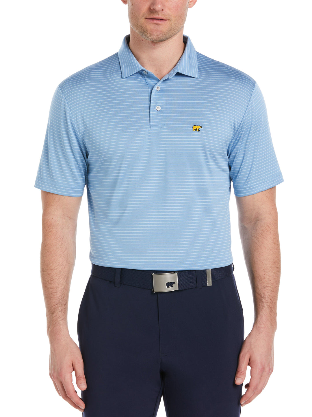 Men's Two Color Stripe Golf Polo
