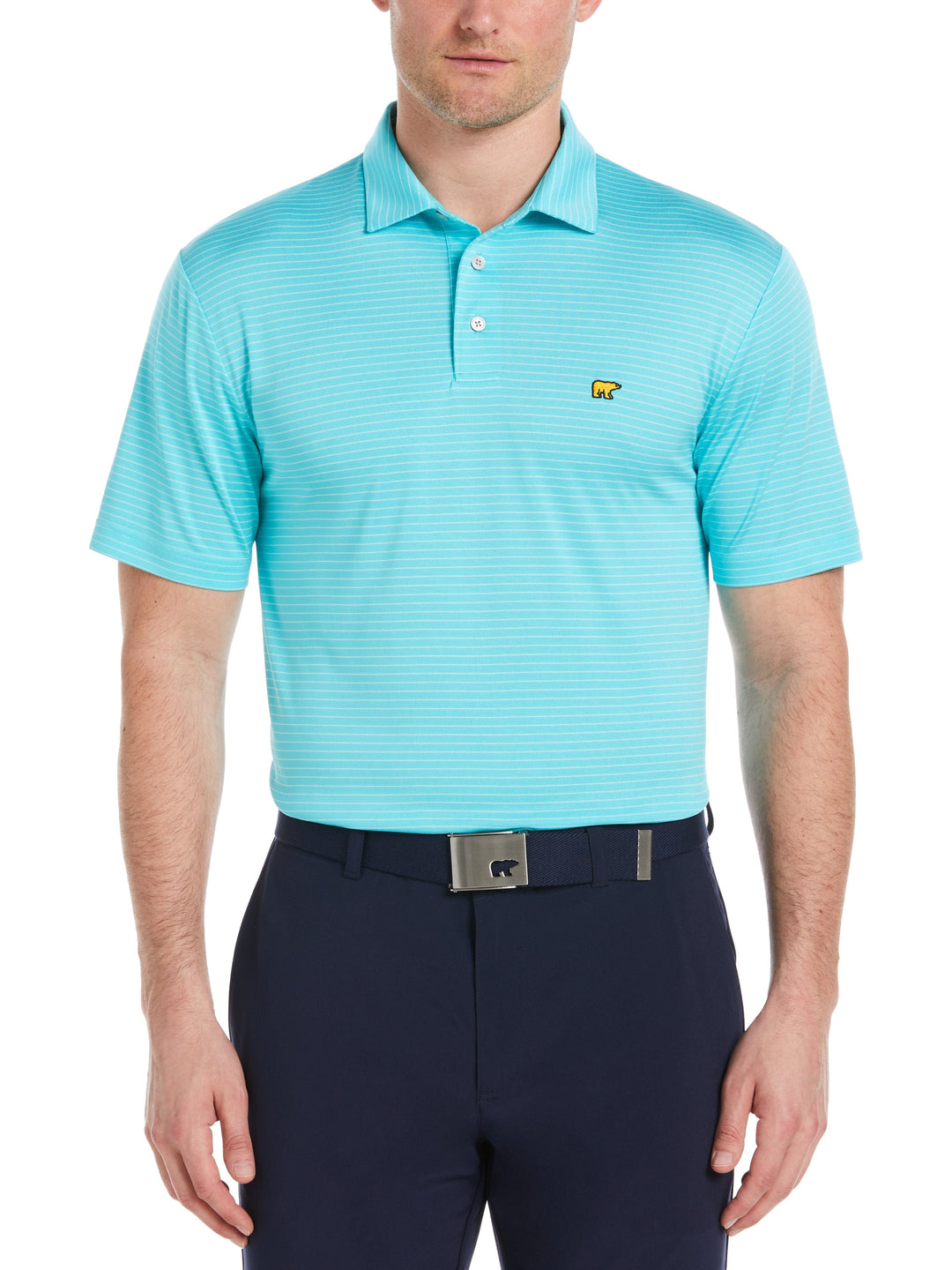 Men's Two Color Stripe Golf Polo