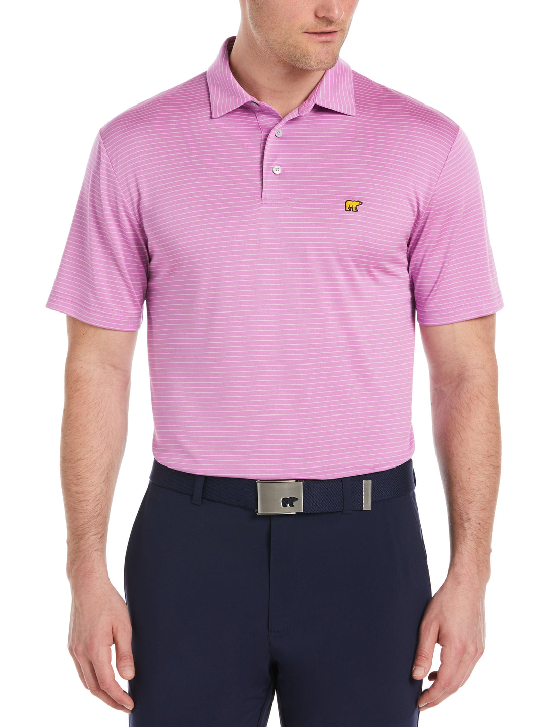 Men's Two Color Stripe Golf Polo