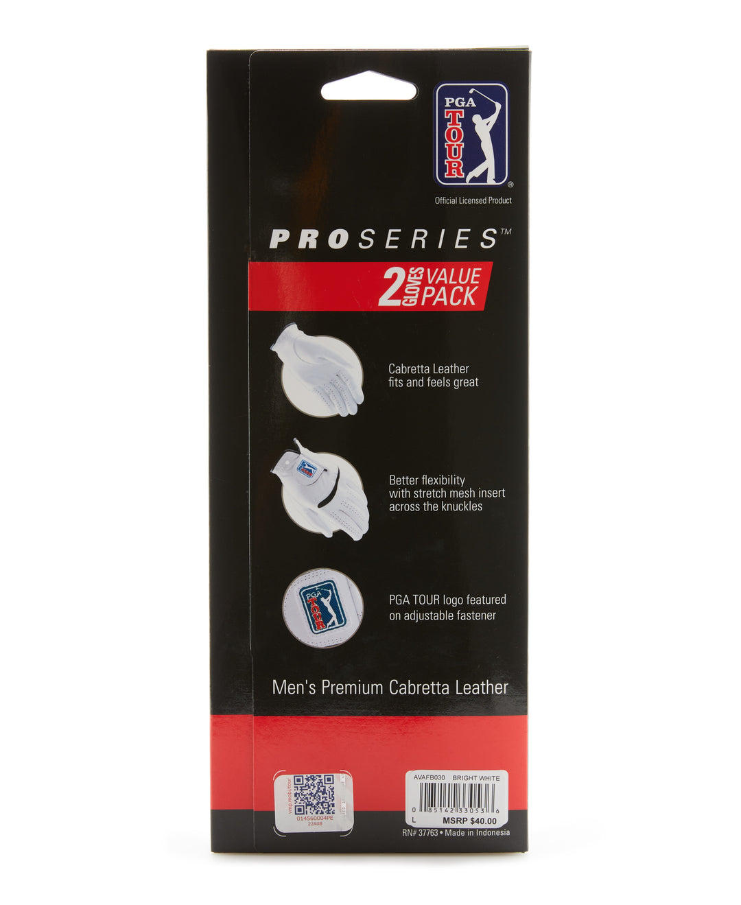 Two Pack Men's Leather Glove - Left (Bright White) 