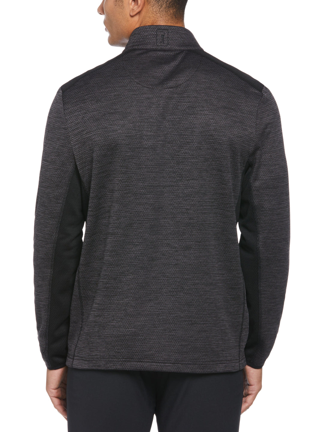 Men's Two Tone Space Dye Full Zip Golf Pullover