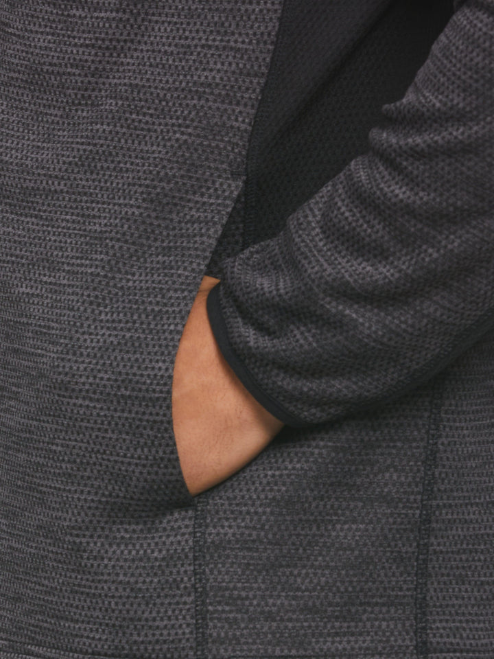 Men's Two Tone Space Dye Full Zip Golf Pullover