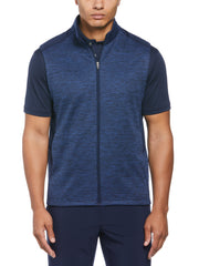 Men's Two Tone Space Dye Full Zip Golf Vest