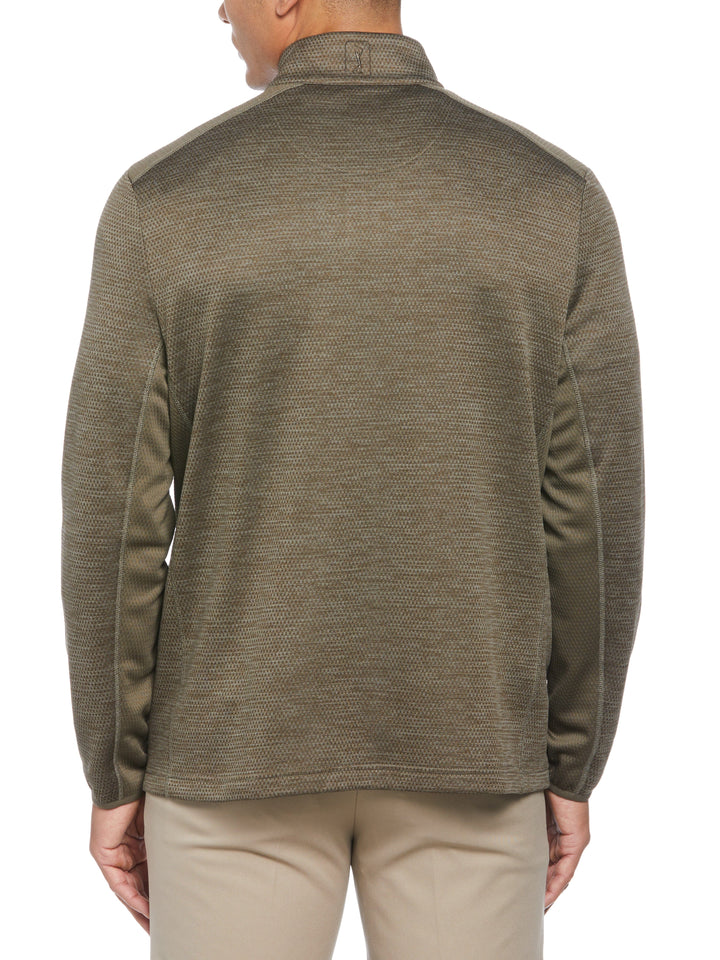 Men's Two Tone Space Dye Quarter Zip Golf Pullover