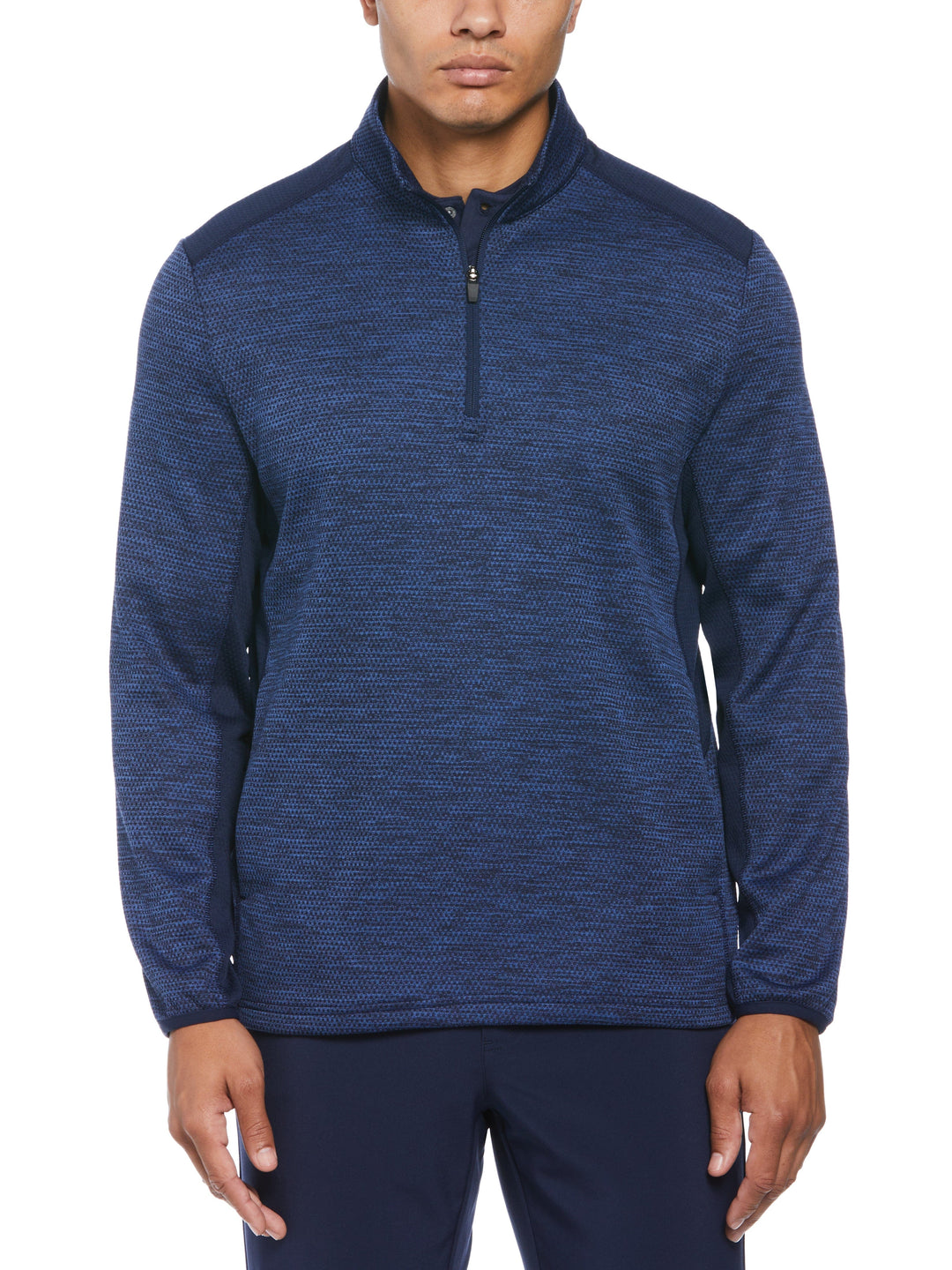 Men's Two Tone Space Dye Quarter Zip Golf Pullover