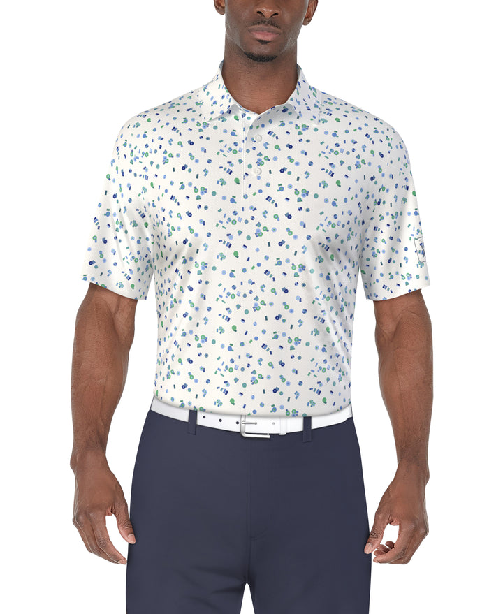 UMBRELLA GEO PRINTED POLO (Bright White) 